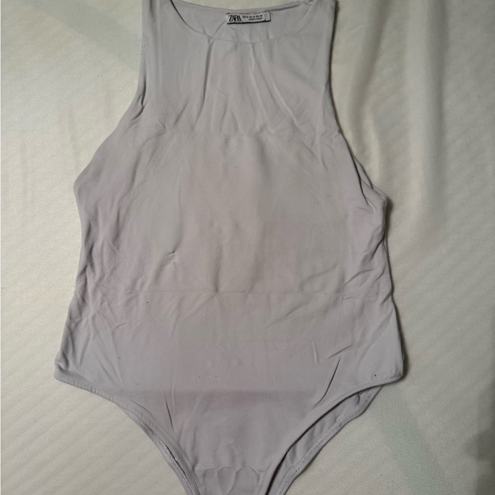 Zara White Sleeveless Bodysuit